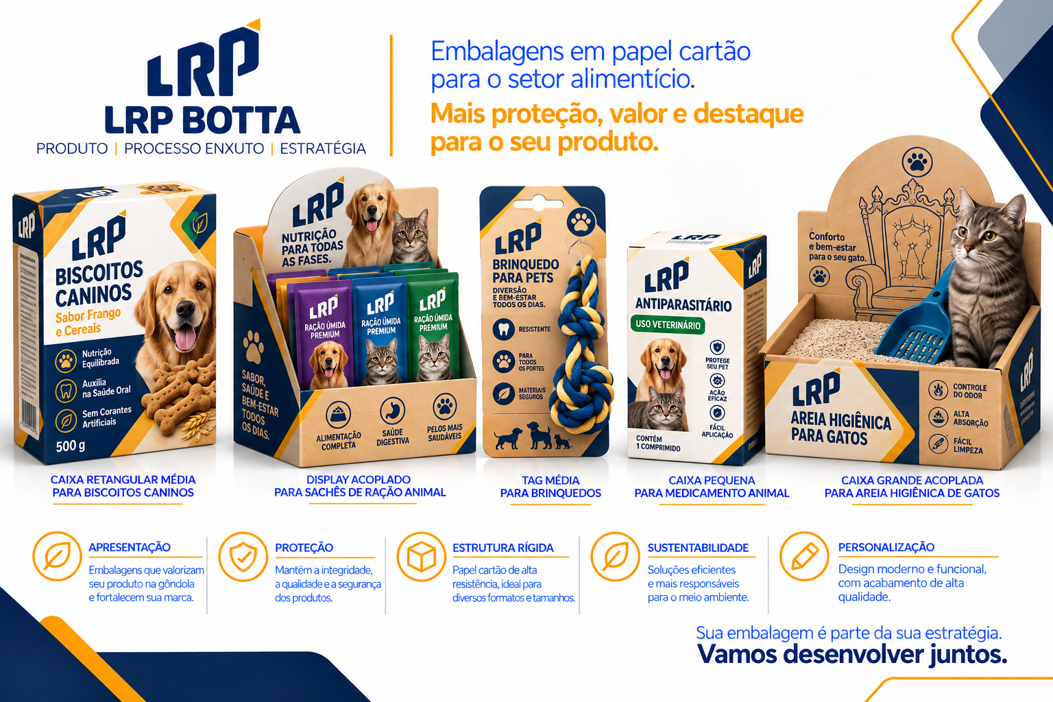 Pet e Veterinário — Caixas, display e tag